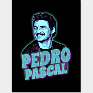 pedro pascal - neon wave Posters and Art